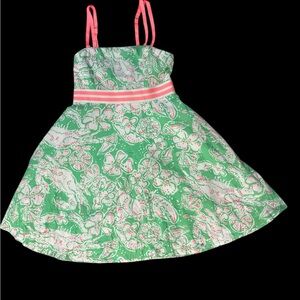 Lilly Pulitzer Green and Pink Crab Seashells Dress
